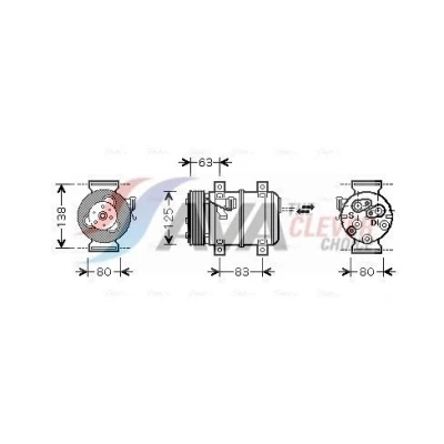Immagine di AVA COOLING SYSTEMS VOAK120 Compressore Aria Condizionata VOLVO: V70 2, XC70 I Cross Country,