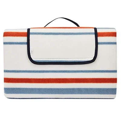 Immagine di Amazon Basics Coperta da picnic con retro impermeabile, 200 x cm, Design a strisce marine