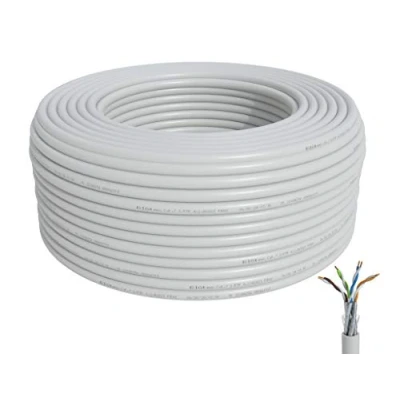 Immagine di BIGtec cavo di rete CAT 7, LAN, 50 m, bianco, CAT7 PiMF S/FTP, senza alogeni, BauPVO Eca POE Gigabit, dati CAT.7