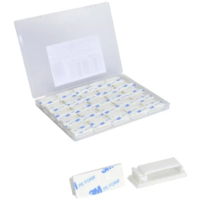 Immagine di TRU COMPONENTS T24CA075 Basetta di fissaggio autoadesivo TC 12888572 per cavi piatti, richiudibile Bianco 50 pz.