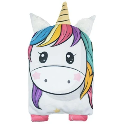 Immagine di Cuscino termico di noccioli ciliegia trattamento a freddo calore ideale per neonati e bambini piccoli fullprint fronte Bottiglia d&#039;acqua calda Unicorn [088]