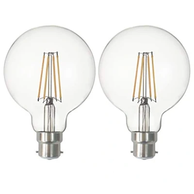 Immagine di SD LUX Lampadine LED B22 Globe BC Vintage filamento G95 No Flicker Edison Bayonet 8 W 810 LM bianco caldo 2700 K, non dimmerabili, 2 confezioni [classe energetica A+]