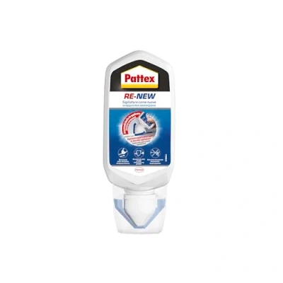 Immagine di Pattex RE NEW Bianco, sigillante bagno e cucina per rinnovo fughe, Silicone bianco rinnovare le fughe ed eliminare la muffa, applicazione facile, 1x80ml