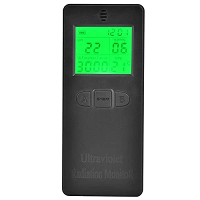 Immagine di Rilevatore di radiazioni ultraviolette digitale, sensore indice UV digitale portatile con display della temperatura, misuratore luce UVI solari
