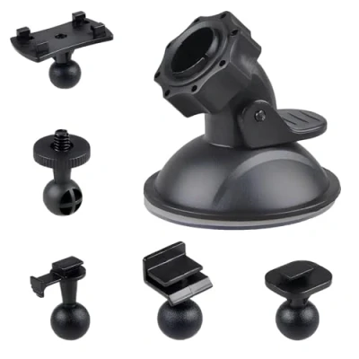 Immagine di Yhuasia Supporto Video per Dash Cam, a Ventosa Auto, con 5 Tipi di Adattatore, la Guida della Videocamera DVR Action Camcorder GPS