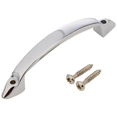 Immagine di Bulk Hardware BH02239 Maniglia a D Montaggio Frontale con Viti, Finitura Cromata, 95 mm, Argento