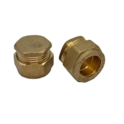 Immagine di Pipestation Tappo in ottone per tubo rame, 22 mm, confezione da 2