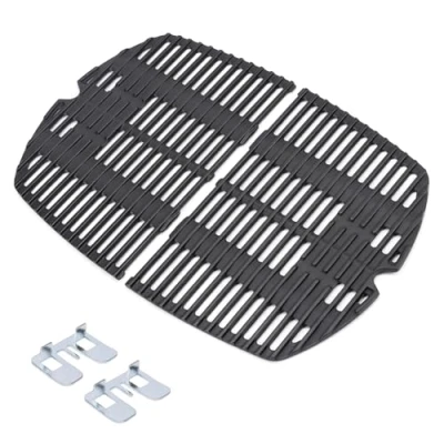 Immagine di GFTIME 7645 54,6 CM x 38,8 Griglia di Cottura in Ghisa Pezzi Ricambio per Weber Q200, Q220, Q2000 Accessori Barbecue a Gas 7645, 65811.