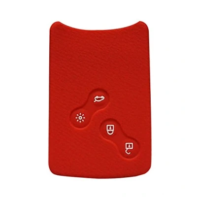 Immagine di Happyit Custodia per telecomando auto a 4 pulsanti, in silicone, Renault Clio, Scenic, Megane, Duster, Sandero, Captur, Twingo, Koleos, Red
