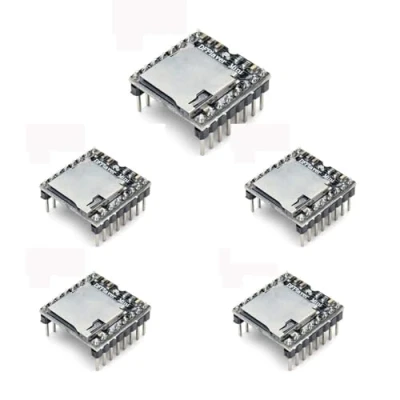 Immagine di 5 mini lettori MP3 DFPlayer Master Module compatibili con Arduino Supporto TF Card e USB Flash Drive