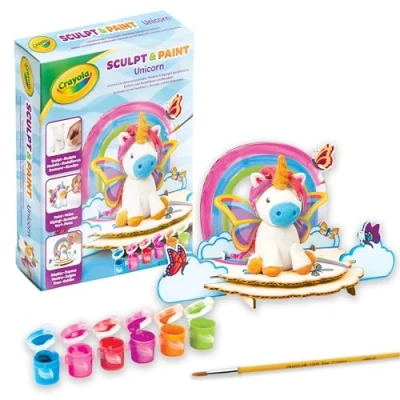 Immagine di CRAYOLA Modella &amp; Dipingi il tuo Unicorno, Argilla Modellabile Autoindurente, con Tempere e Accessori per Decorare, Attività Creativa Regalo Bambini Bambine, da 5 anni, 04 0259