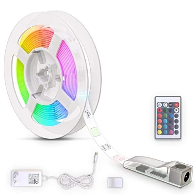Immagine di B.K.Licht led rgb, 3m, Strisce LED, telecomando, colorata, accorciabile, adesiva, luci camera da letto, Striscia 3 metri, Striscia, rivestimento in silicone trasparente,