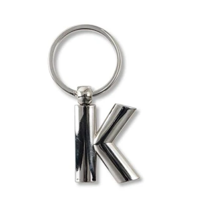 Immagine di IF Metal Letter Keyring Personalised Alphabet Letters Silver K Portachiavi ad anello e catena 7 Centimeters Argento (Silver)