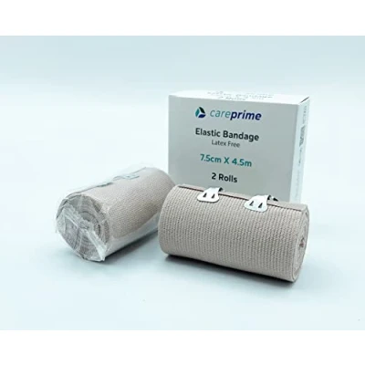 Immagine di Fascia elastica per lo sport, bendaggio a compressione elastico, 2 pezzi (7,5 cm x 4,5 m)