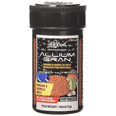 Immagine di Haquoss Allium Gran Mangime in Scaglie a Base di Aglio per Discus, 100 ml/55 gr