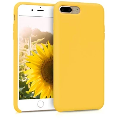 Immagine di kwmobile Cover per Apple iPhone 7 Plus/iPhone 8 Plus Custodia Back Case Smartphone in Silicone TPU Protezione Gommata giallo radiante