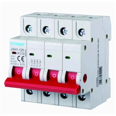 Immagine di interruttore sezionatore modulare 125A, 4P 4 poli, occupa moduli DIN, 380V 415V AC, di isolamento