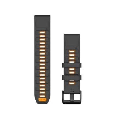 Immagine di Garmin Cinturino in silicone QuickFit, 22 mm, grafite/arancione acceso