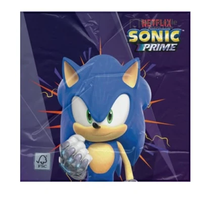Immagine di BeenSmile, SONIC PRIME 33 CM TOVAGLIOLI, Tovaglioli di Carta, Articoli per Feste, Feste e Compleanni Bambini, 20 unità