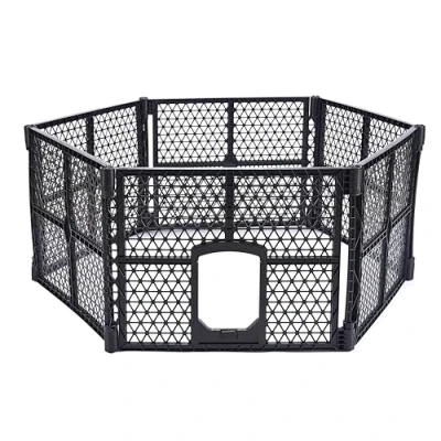Immagine di Lanco Gabbia in Plastica a 6 Pannelli con Porta. Facile montaggio e trasferimento. Resistente. Per Interni ed Esterni. Misure: 171 x 90 67 cm.
