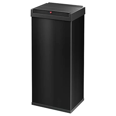 Immagine di Hailo Bix Box Swing XL 0860 241 Bidone della spazzatura 52 l Lamiera dacciaio (L x A P) 339 763 260 mm Nero Coperchio basculante Self closing 1 pz.