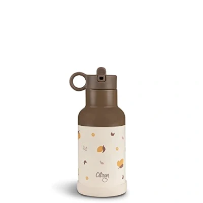 Immagine di Citron Borraccia per bambini 350 ml in acciaio inox, a prova di perdite, senza BPA, 24 ore fredde/12 calde