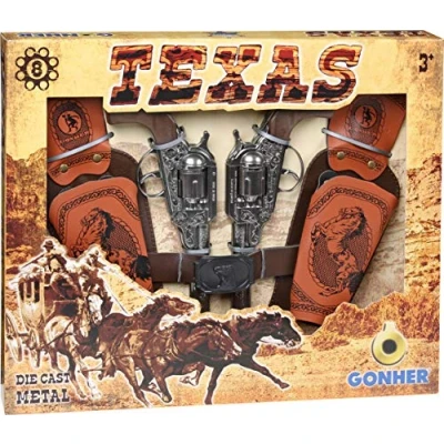 Immagine di Gonher Set Pistoleri del Texas, Due Revolver a 8 Colpi (234/0)
