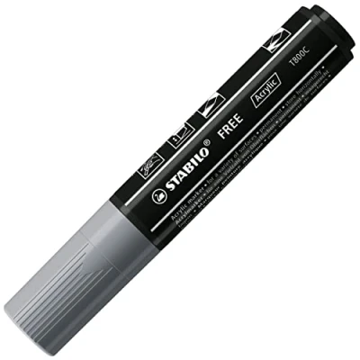 Immagine di Marker acrilico STABILO FREE Acrylic T800C Punta a scalpello 4 10mm 1 Grigio scuro