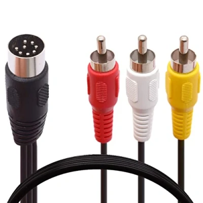 Immagine di DIN 8 pin a 3RCA cavo, maschio 3 RCA x audio cavo adattatore per strumenti musicali (3 m / 9,8 ft)