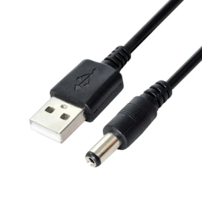 Immagine di chenyang, cavo adattatore CY DC 5V da USB 2.0 a 1mm (maschio) connettore cilindro 5,5 mm x 2,5 mm, di ricarica della lunghezza 80 cm, nero