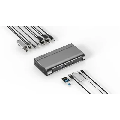Immagine di Kensington AD4010T4 Docking Station Thunderbolt 4 e USB4, Quad Video 4K, Alimentazione fino a 100 W, 2 HDMI, Lettore di Scheda SD, Micro SD altro, Compatibile con Windows macOS, K32852EU