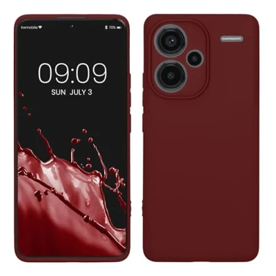 Immagine di kwmobile Custodia Compatibile con Xiaomi Redmi Note 13 Pro+ 5G / Pro Plus Cover Back Case per Smartphone in Silicone TPU Protezione Gommata viola bordeaux