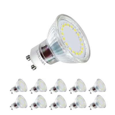 Immagine di Sanlumia Lampadine LED GU10 5W, Equivalenti a Alogene da 50 Watt, 450lm, Luce Bianco Freddo 6400K, Angolo del Fascio di 120 Gradi, Non Dimmerabile, Confezione 10