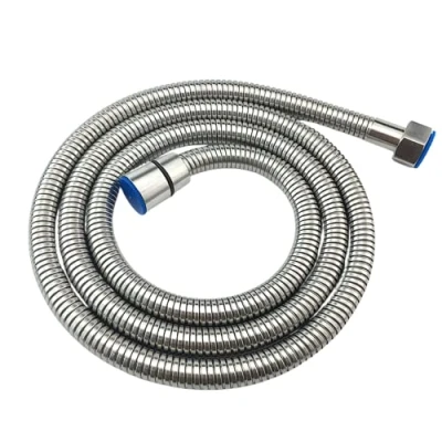 Immagine di flessibile Doccia in Acciaio Inossidabile 2m, Tubo universale (G1/2 pollici) per Flessibile, anti torsione crittografia a doppio loop con 2 rondelle