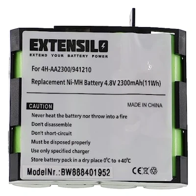 Immagine di EXTENSILO batteria compatibile con Compex Runner, Sport Elite, Performance, SP2.0, SP4.0, strumentazione medica (2300mAh, 4,8V, NiMH)