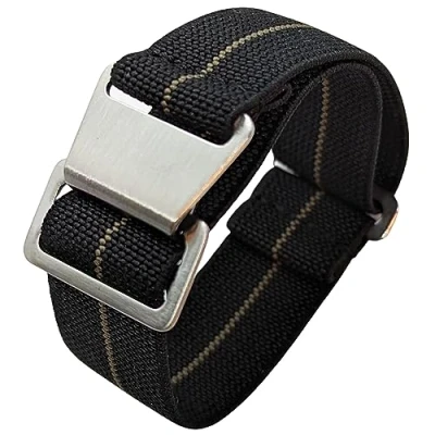 Immagine di Max Cinturini per orologio da paracadute, in nylon elastico, 20 mm e 22 mm, stile marina francese, 22mm