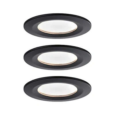 Immagine di Paulmann 94474 Lampada LED da incasso Kit 3 (monocolore) 18 W Nero (opaco)