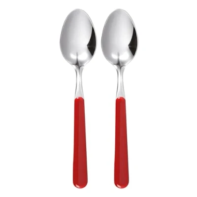 Immagine di Excelsa Set Cucchiai in Acciaio Inox, Rosso, 2 Pezzi