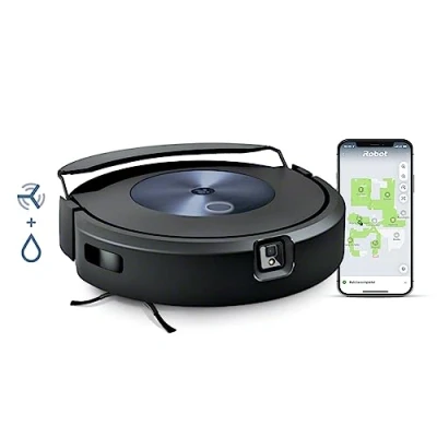 Immagine di iRobot Roomba Combo j7, Robot Aspirapolvere Lavapavimenti, Mappatura Intelligente, Wi Fi, Rilevamento Ostacoli, 2 Spazzole in Gomma Multi Superficie, Programmabile con App e Assistente Vocale