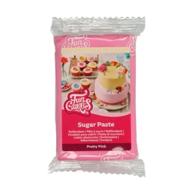 Immagine di FunCakes Pasta di Zucchero Pretty Pink: facile da usare, liscia, flessibile, morbida e pieghevole, perfetta per decorare torte, halal, kosher senza glutine. 250 gr