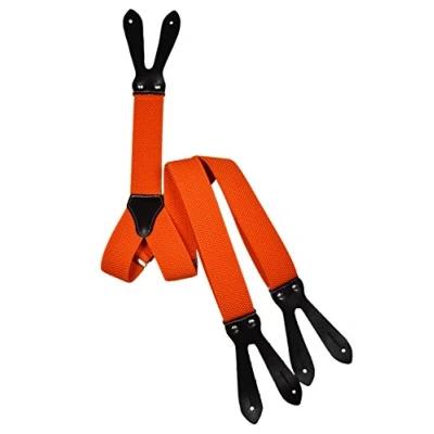 Immagine di Olata Bretelle Eleganti a Forma di Y, Elastiche con Asole per Bottoni, 3,5 cm. Arancione (std)
