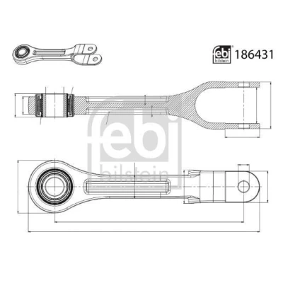 Immagine di FEBI BILSTEIN 186431 Bielletta barra stabilizzatrice Assale posteriore 365mm con cuscinetto in gomma