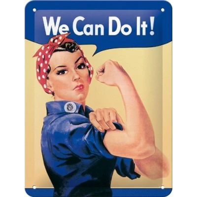 Immagine di Nostalgic Art Targa Vintage USA We Can do it Idea Regalo per Donne, in Metallo, Design Retro Decorazione, 15 x 20 cm