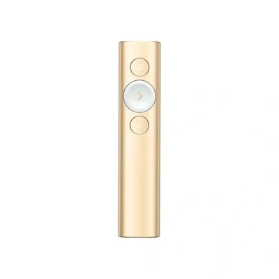 Immagine di Logitech Spotlight Presenter, Puntatore Laser per ‎Presentazioni Wireless, 2,4 GHz e Bluetooth, ‎Ricevitore USB, Digitale, Portata 30 Metri, Timer, PC/Mac/Android/iOS ‎Oro/Bianco