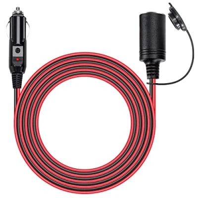 Immagine di GUNGY Prolunga Accendisigari 3.6M 12V/24V Presa 16AWG Cavo di Auto con Fusibile 15A per Macchina Frigo Compressore