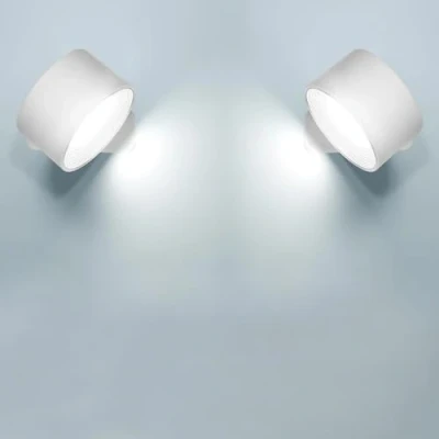 Immagine di Anmossi Applique da Parete Interno,2 Pezzi,Lampada a LED,Controllo Touch 3 Modalità di Colore,3 Livelli Luminosità,Luci Batteria per Camera Letto,Corridoio(Bianco)