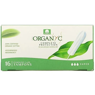 Immagine di Organyc Tamponi in Cotone Certificato 100% Biologico per Flusso Intenso, 1 Confezione da 16 Unità