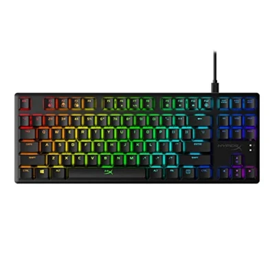 Immagine di HyperX Alloy Origins Core, Tastiera Meccanica da Gaming Cablata, Illuminazione RGB, Telaio in Alluminio, 80 Milioni di Pressioni Garantite, Cavo USB C, 3 Dispositivi Collegabili, Layout Inglese, Nera