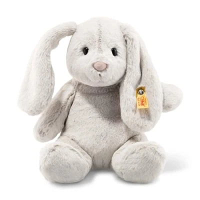 Immagine di Steiff Hoppie Coniglietto 28 cm Coniglio di Peluche con orecchie Soft Cuddly Friends per bambini Lavabile Grigio chiaro (080470)