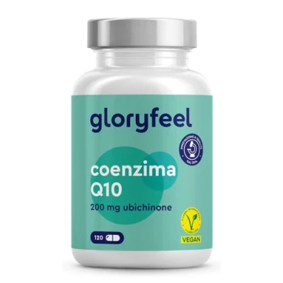 Immagine di Q10 Coenzima 200 mg Puro, 120 Capsule Ad Alto Dosaggio (Scorta Per 4 Mesi), Integratore Antiossidante Antiage, di Ubichinone, 100% Vegan, Testato in Laboratorio